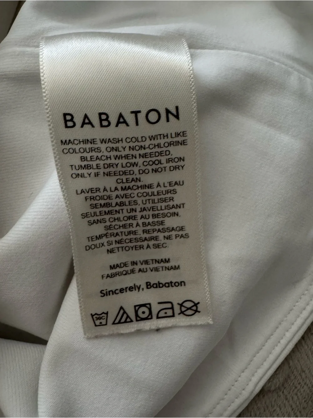 Babaton White Crewneck Short Sleeve Tee